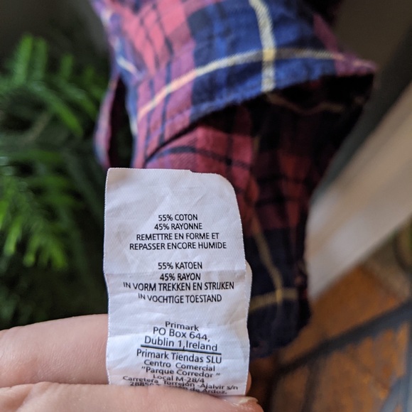 Primark Plaid Button Down Top - Picture 4 of 5